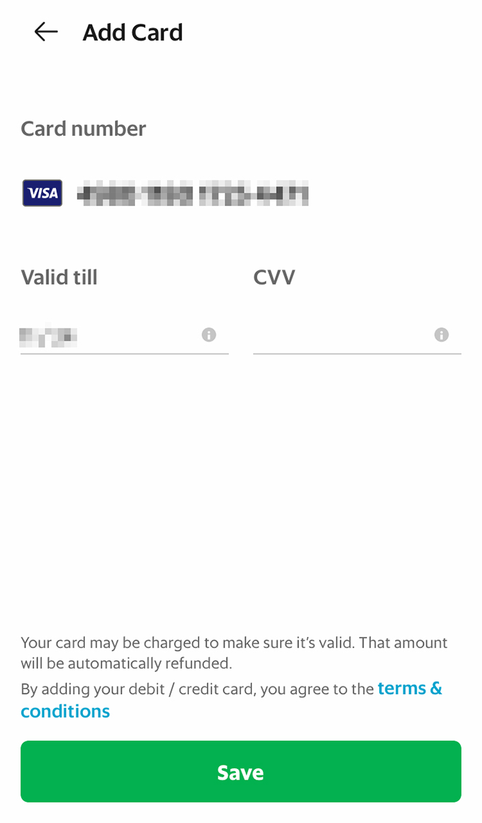 GRABにクレジットカードを登録する方法